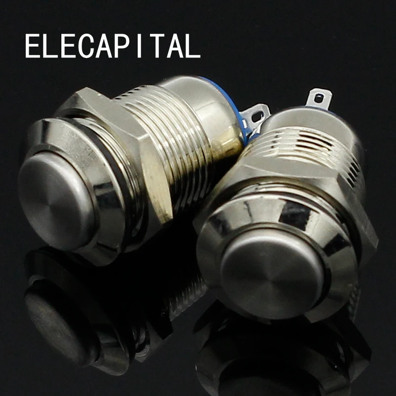 

1pcs 12mm Waterproof Momentary High Round Metal Push Button Switch Car Start Horn Speaker Bell Automatic Reset 12mm metal switch