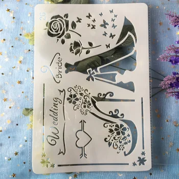 

1Pcs 26cm Shoes Bride Dress Rose DIY Craft Layering Stencils Painting Scrapbooking Stamping Embossing Album Paper Card Template