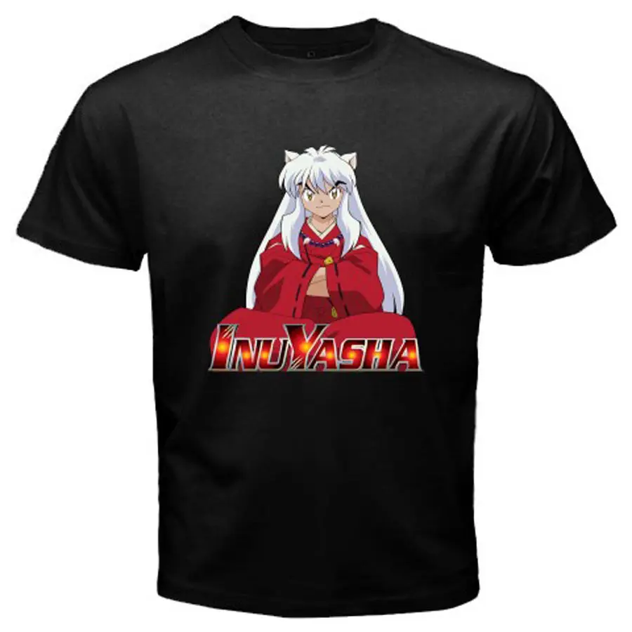 Новый INUYASHA Аниме мультфильм манга Для мужчин черный футболка Размеры размеры s m l