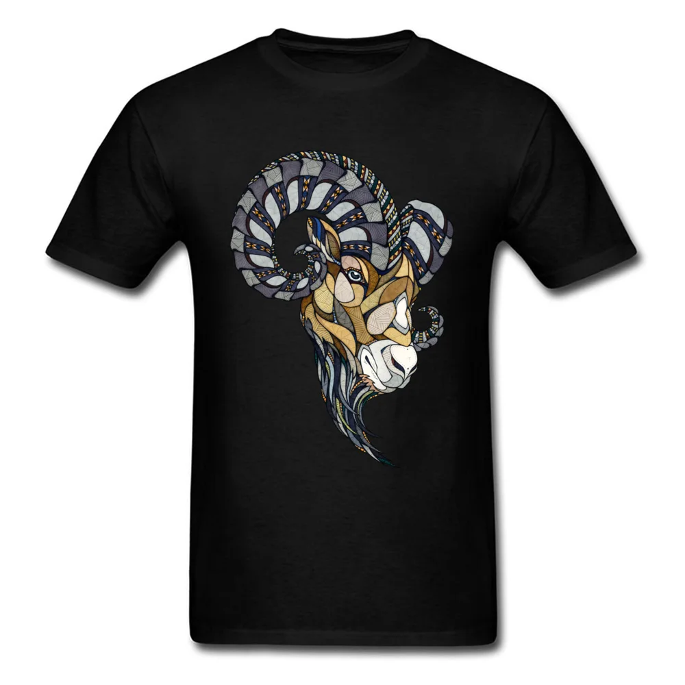 CasualDesign Short Sleeve Tops Shirts Lovers Day Funky Round Neck 100% Cotton Tee-Shirts Man Tshirts Ram Animal Poker  Ram Animal Poker black