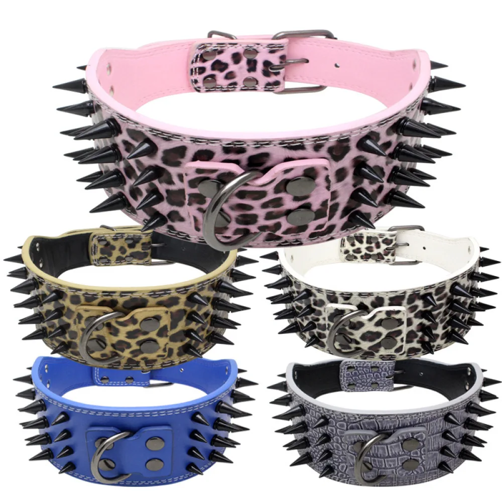New Black Four Row Pointing Pins Pet Dog Chest Chain with Thorns Biting Prevention Collar Large Rivet Product | Дом и сад