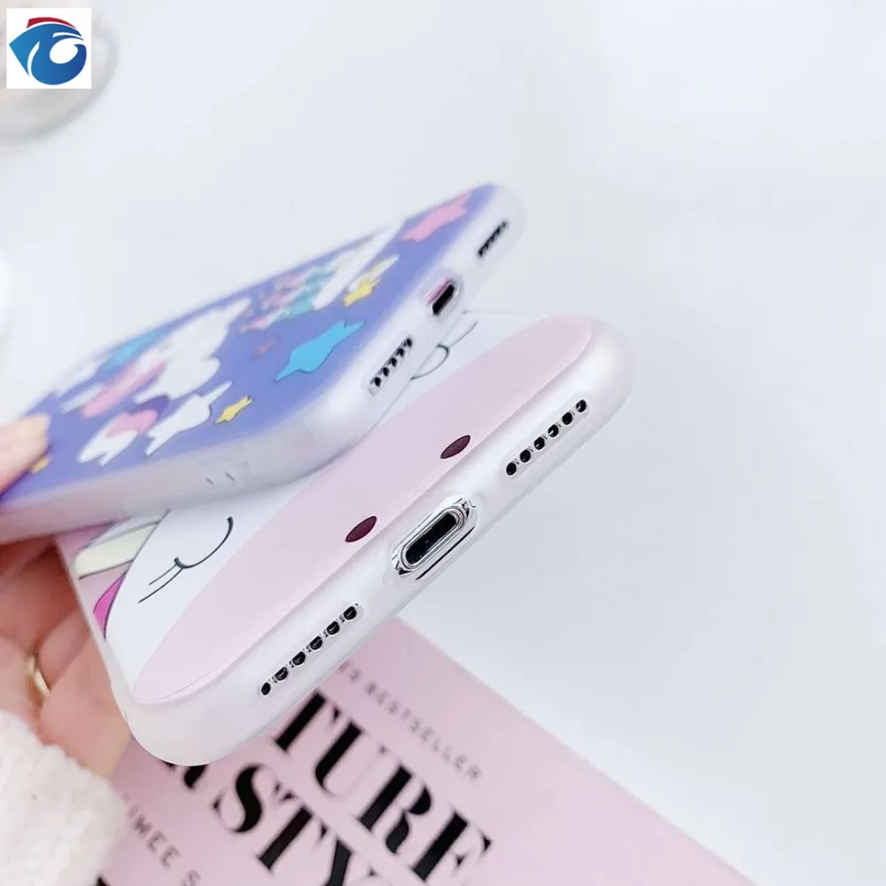 HUANQING Cute Cartooon Unicorn Phone Case For iphone X XR XS Max Case for iphone 6 6s 7 8 plus Cover Rainbow Fashion Soft Case05