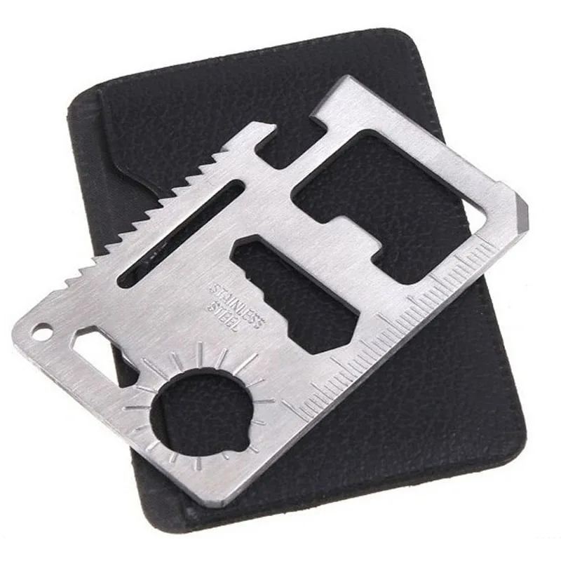 

11 in 1 Outdorr Multifunction Pocket Tools Camping Hiking Hunting EDC Survival Tool Stainless Steel Knife Opener Lifesaving Card