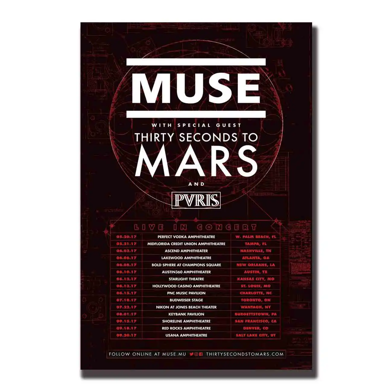 

Art Poster Muse Thirty Seconds to Mars PVRIS wall canvas Print 14x2112x18 24x36 27x40pictures room