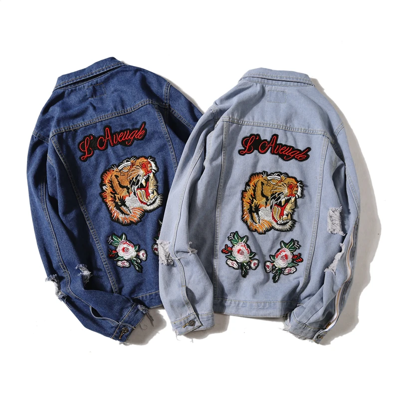 Men's Streetwear Oversize Embroidered tiger head Patch