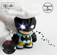 1pcs The Avengers Batman LED Flashlight Action Figure Toys With Sound Keychains Gifts