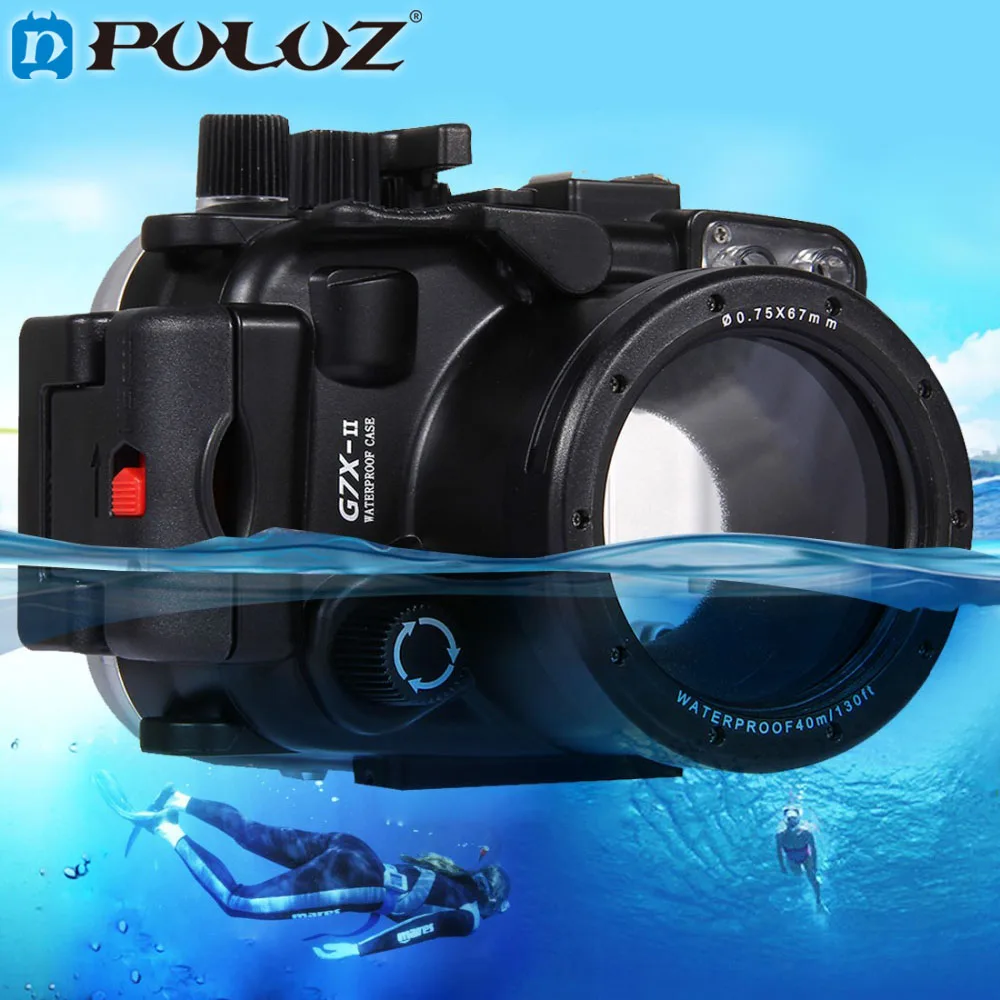

PULUZ 40m 1560 inch Depth Underwater Swimming Diving Case Waterproof Camera Bag Housing case for Canon G7 X Mark II G7 X G7X