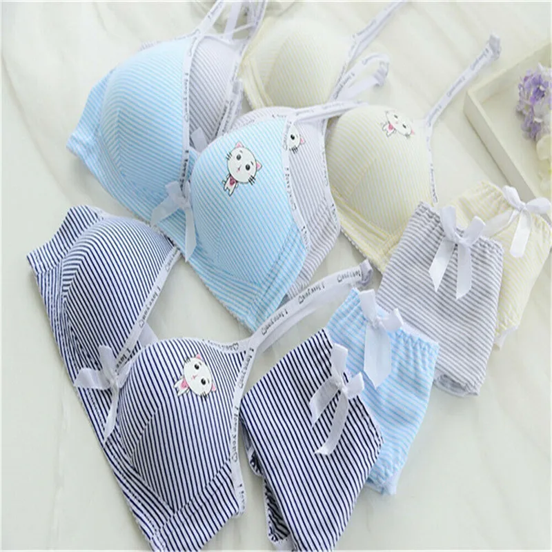 

Brief Sets Soft Cotton Bra for Young Girls Kid Underwear Puberty Bras Push Up Bras Bralette