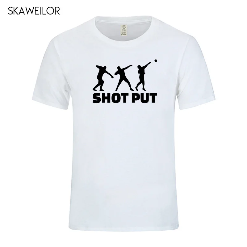 Мужские футболки с круглым вырезом и принтом Shot Put летние хлопковые коротким