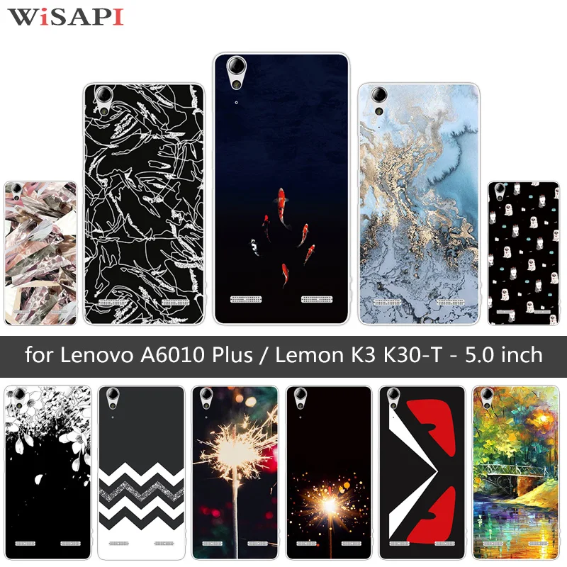 Soft Silicone for Lenovo A6010 Plus &amp A6000 Dark Phone Case Lemon K3 K30-T Cover 5&quot K 3 A 6000 6010 |