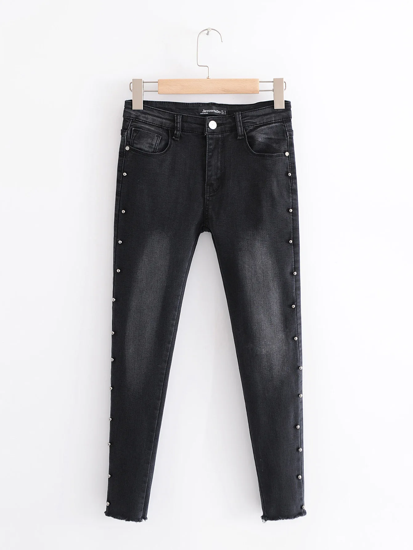 Fashion Women JFN50 514 Europe fashion jeans metal beadsin Jeans from