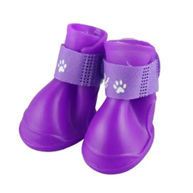 1 Pair/SET Waterproof Anti Slip Pets Dogs Shoes Breathable PVC Solid