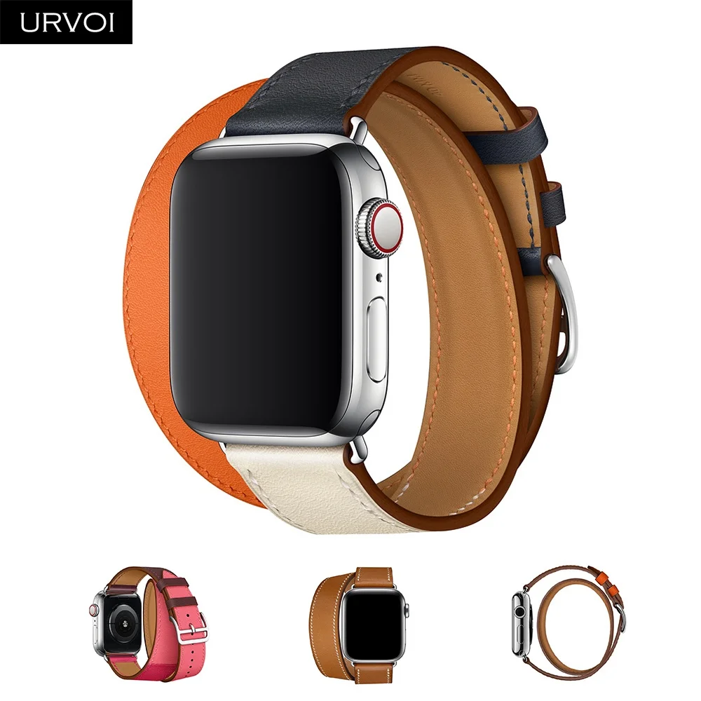 Ремешок URVOI для Apple Watch series 6 5 4 3 2 1 SE двойной браслет iwatch сверхдлинный из