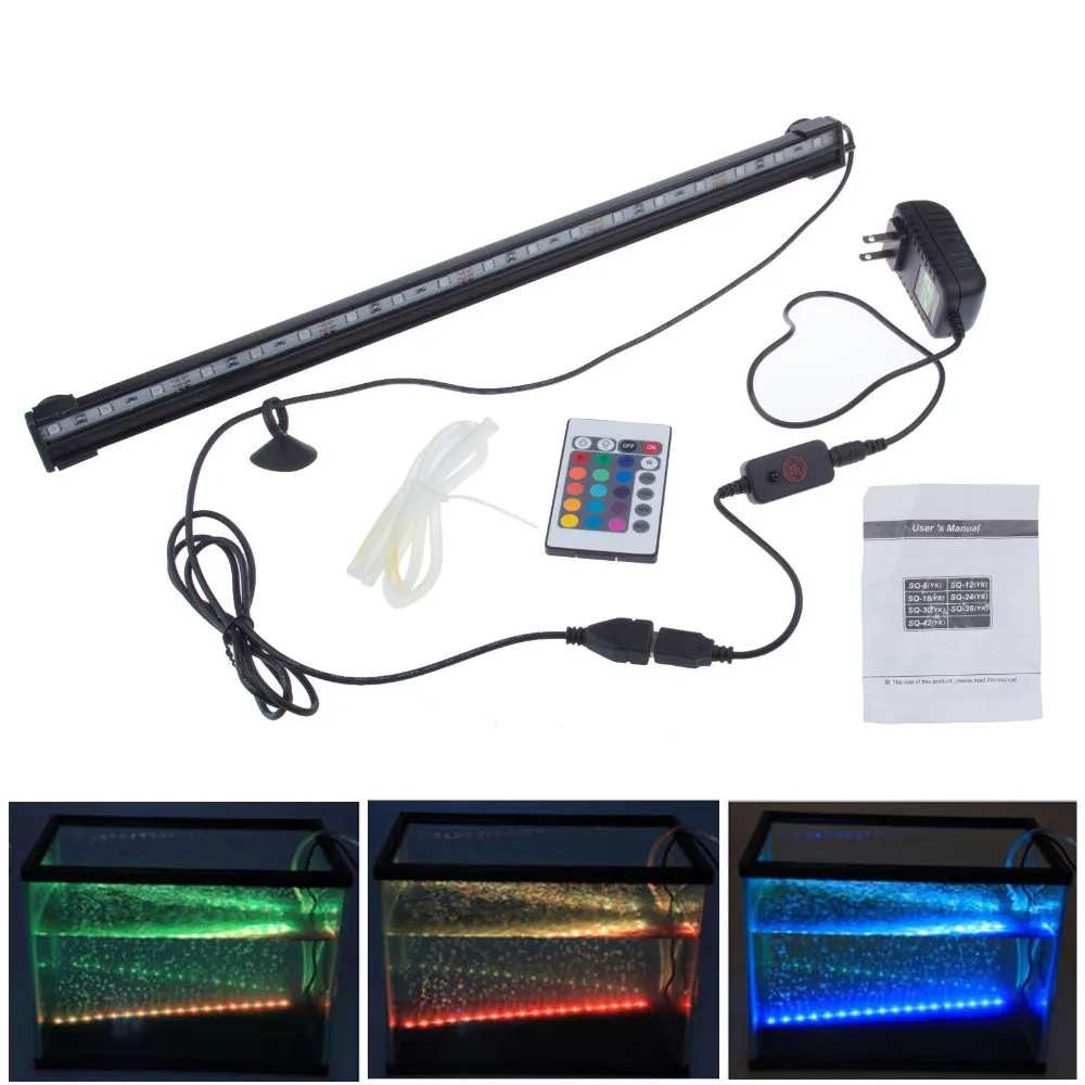 AUCD 46CM 18 LEDs 6W RGB Color LED Remote Control Fish Tank Plant
