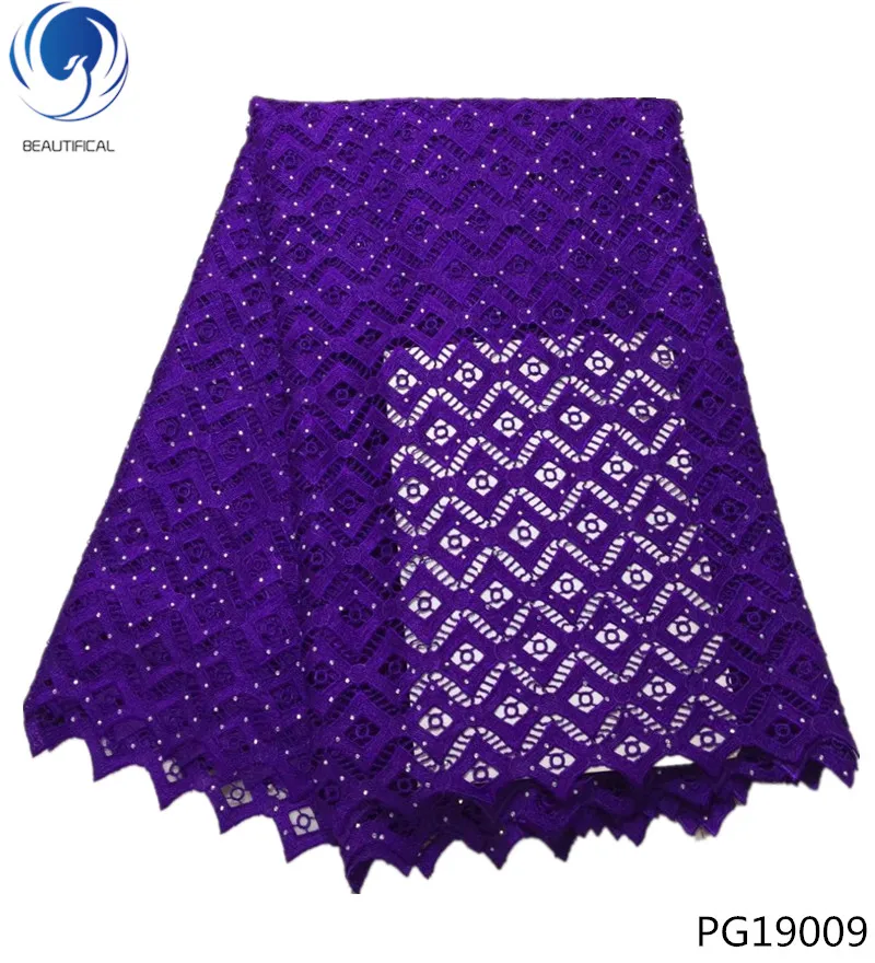 

BEAUTIFICAL african cord lace nigerian lace fabric 2018 high quality lace water soluble embroidery lace 5 yards/piece PG190