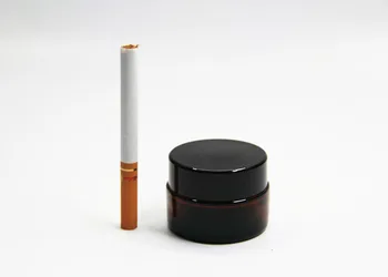 

50pcs 15g Amber Glass Jars Bosx Cosmetic Cream Bottles Facial Cream Black Cap Glass Case Cosmetic Cntainers Storage Bottle Jars