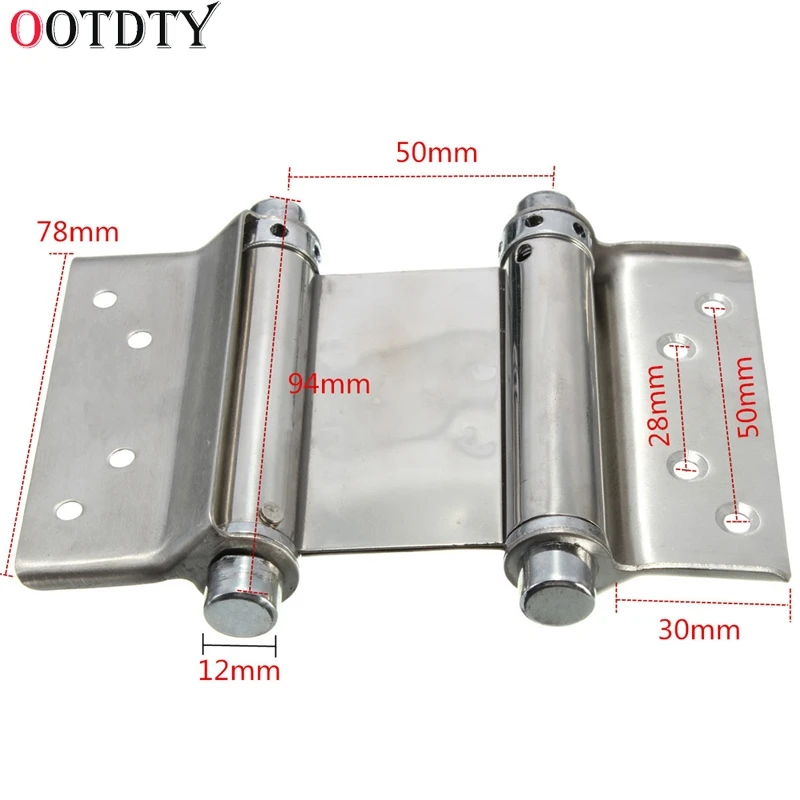 OOTDTY Fashion 2Pcs 3" Inch Stainless Steel Double Action Spring Hinge Saloon Cafe Door Swing