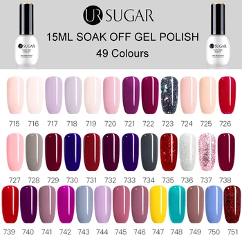 

UR SUGAR 15ml Colorful Nail Gel Polish Super Shining Long Lasting Pink Blue Soak Off UV LED Nail Art Gel Varnish