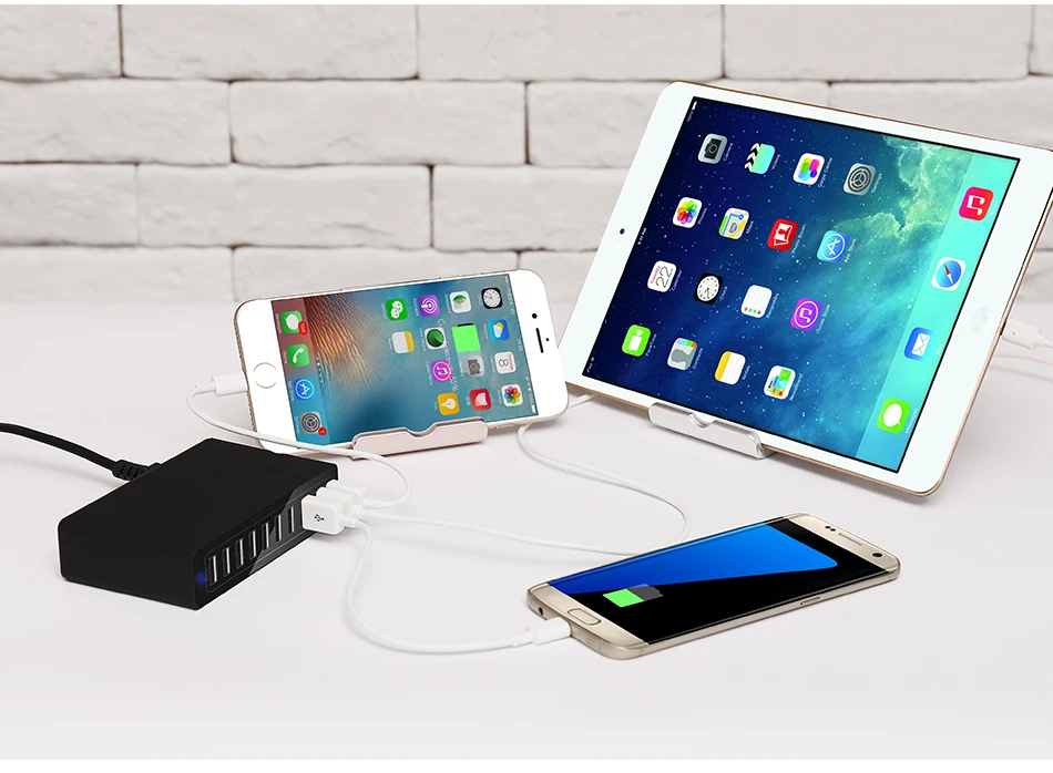 KISSCASE 5 в 2.4A 10 портов USB зарядное устройство для iPhone X 8 7 iPad аксессуары для телефонов зарядное устройство адаптер ЕС/США штекер Настольный кабель организовать