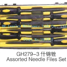Набор прецизионных игольчатых файлов, 6 шт., разные формы с пластиковой ручкой