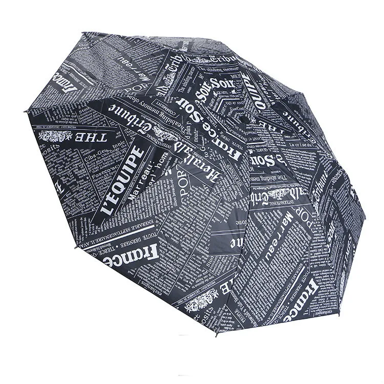 Винтажный зонтик для газет Дождь Солнечный женский карандаш мини детский зонт 3 складной устойчивый Зонт дождливый женский зонт