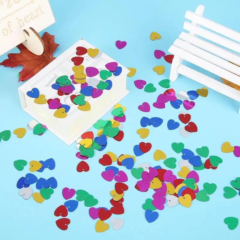 

3000pcs 15g easy to clean beautiful romantic shining Stars Love Heart Table Confetti Sequins Sprinkles Wedding Party Decor