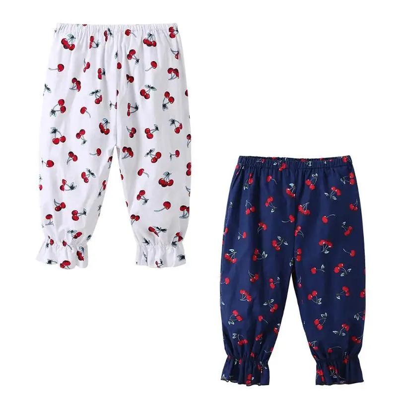 

Spring Summer Baby Girls Children Clothing Lovely Cherry PatternChildren Floral Print Cute Cotton Half Pants
