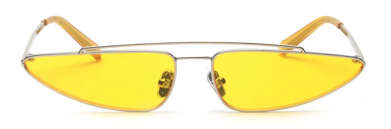 SHAUNA Ins популярные женские маленькие солнцезащитные очки кошачий глаз модные дамские яркие оттенки линзы UV400 - Цвет линз: Yellow