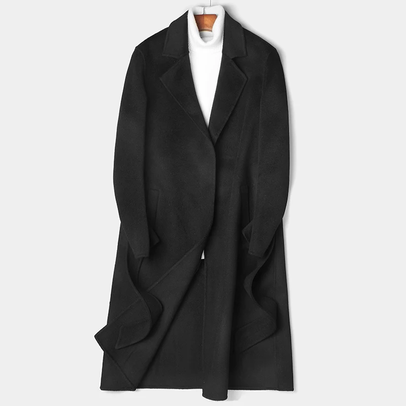 Abrigo Hombre Laine 2018 Vêtements My801 Double Khaki face black Manteau gray Automne Hommes Long Pardessus D'hiver Ayunsue Main Veste RjL435A