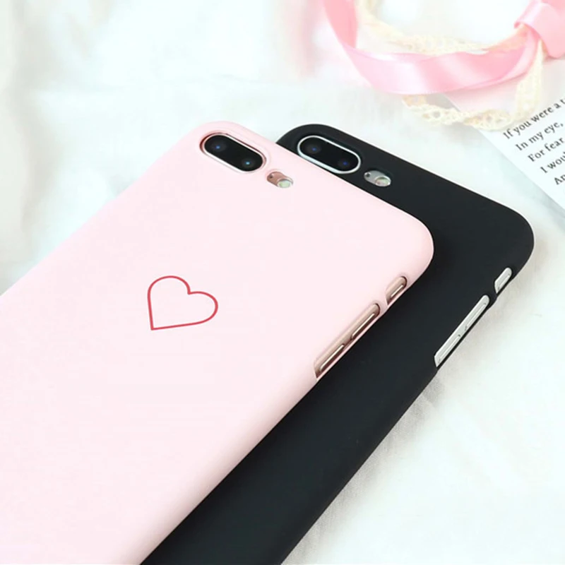 Милая любовь задняя крышка с принтом сердца для iPhone X 7 6 6S Plus 5 5S SE матовый чехол для телефона Жесткие ПК-Чехлы Coque для iPhone 8 8 Plus