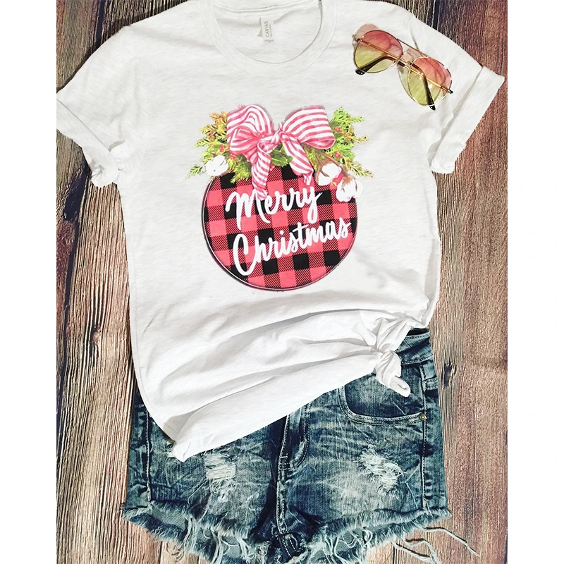 

Womens Gothic Tops Print Streetwear Women Clothes Harajuku Shirt Merry Christmas Graphic T Shirts White Plus Size Top