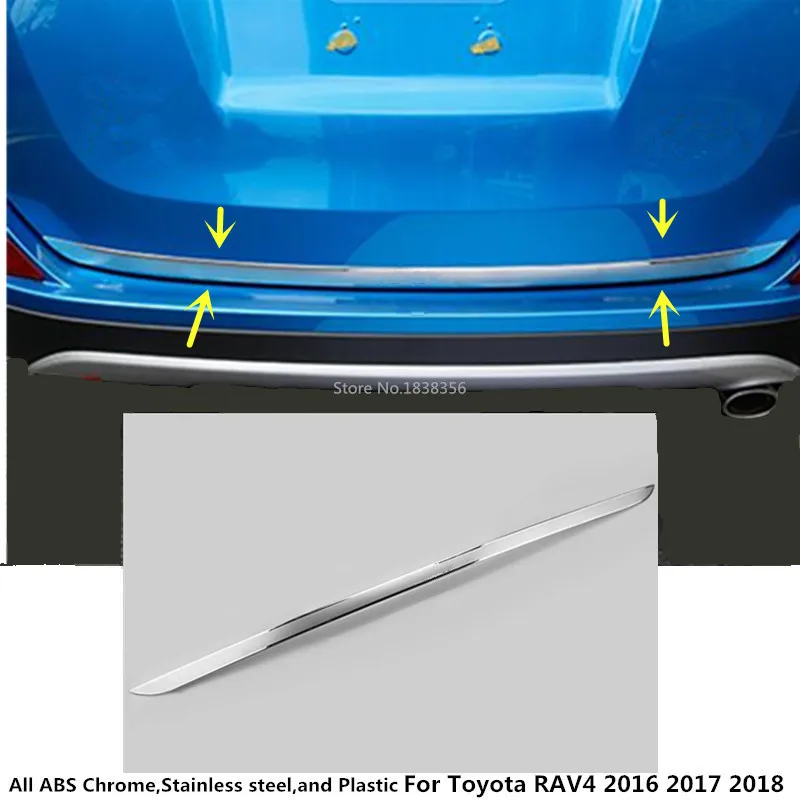 

Car Stainless Steel inner Rear Bumper trim trunk plate lamp frame threshold pedal panel 1pcs for Toyota New RAV4 2016 2017 2018