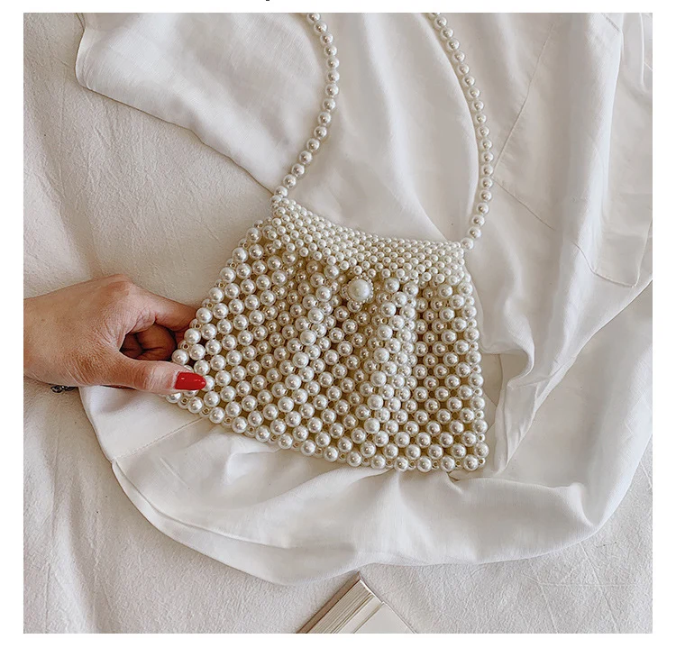 Женские сумки ручной работы с жемчугом, украшенные бисером, дизайнерская женская сумка через плечо, сумка для телефона, женские ручные сумки, сумочка-клатч