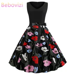 Bebovizi 2019 Verano Moda Mujer Más Tamaño Vintage Vendaje Vestido Casual Office Elegante Sexy Patchwork Negro Punto Imprimir Vestidos Bebovizi 2019 Verano Moda Mujer Más Tamaño Vintage Vendaje Vestido Casual Office Elegante Sexy Patchwork Negro Punto Imprimir Vestidos
