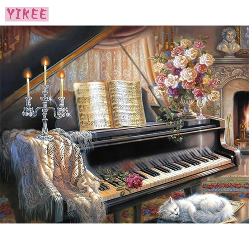 

H1007 diamond painting square diamonds piano,diamond painting square rhinestones,full square diamond painting