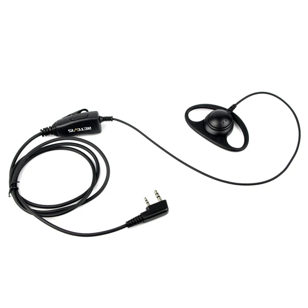 10 шт. D форма 2Pin Мягкий ушной крючок гарнитура PTT Mic аксессуары для Kenwood Retevis H777 RT5 RT21 Baofeng 888s UV 5R рация