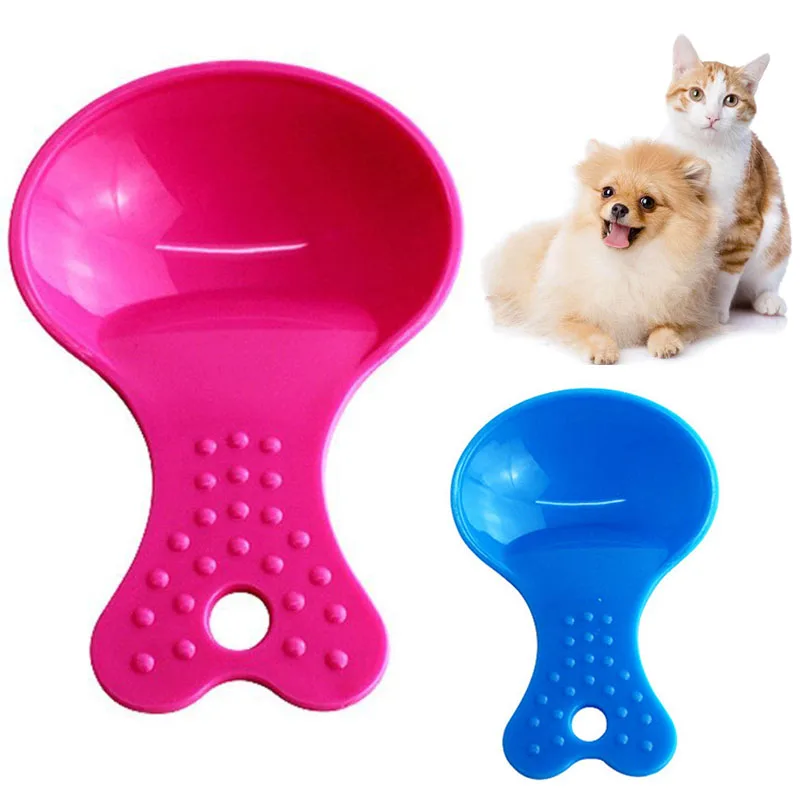 

New Healthy Plastic Pet Spoons Portable Dogs Cats Spoons Cups Feeding Food Water Pet Anti Skid Handle Pet Spoon Pet Tool