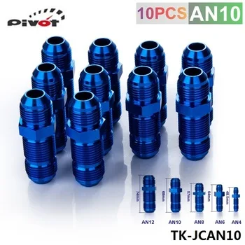 Pivot - 10AN AN10 AN-10 MALE THREAD STRAIGHT BULKHEAD FLARE BLUE ALUMINUM ANODIZE FITTING TK-JCAN10