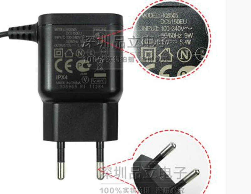 Original 100V-240V AC For DC Razor Charger Cord Adapter For Philips Shaver HQ EU Plug
