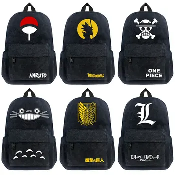 

Anime Dragon Ball NARUTO One Piece Death Note Boy Girl School bag Women Bagpack Teenagers Schoolbags Canvas Men Student Backpack
