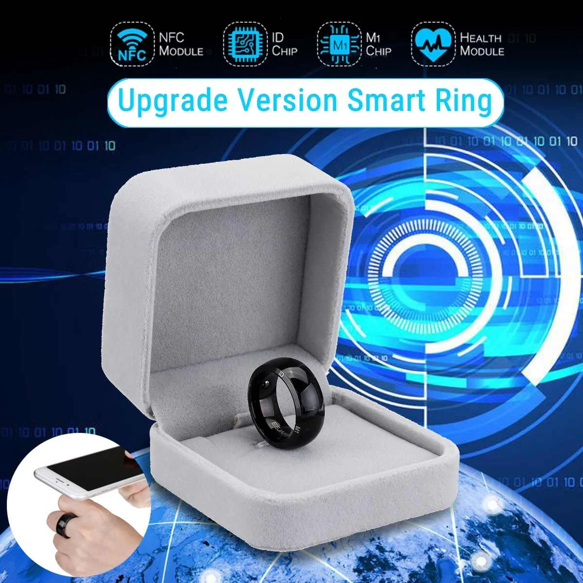 

Unlock Health Protection Waterproof Smart Ring Wear New technology Magic Finger NFC Ring For Android Windows NFC Gift Box