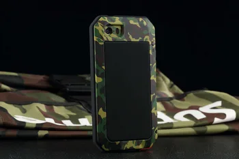 

New Camouflage Luxury 6s Plus Shockproof Waterproof Case For iphone 6 plus Heavy Duty Armor Aluminum Metal Cover Gorilla Glass