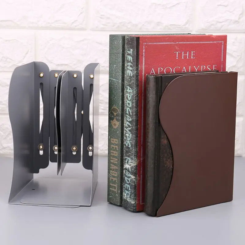 Extension Adjustable Metal Bookends Heavy Duty Book Desktop File Folder