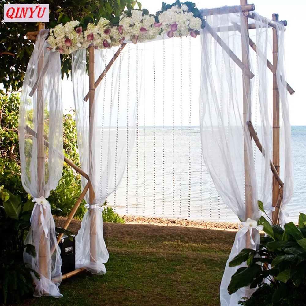 

5M High-density Organza Wedding Background Veils Wedding Chair Back Gauze Check-in Table Layout Arch Yarn Decoration 5zSH015