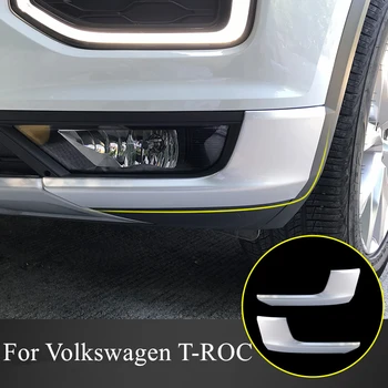 

Car-Styling ABS Matte Front Side Bumper Protector Guard Cover Trim 2pcs For VW T-ROC TROC T ROC 2017 2018 Accessories