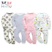 HHTU 2017 New Infant Baby Girl/boys Sleep Clothing Set Children Cute Cartoon Pajamas Suit Newborn Kids Soft Cotton Underwear