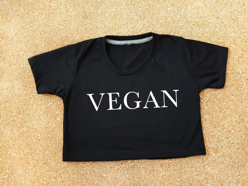 

Skuggnas New Arrival Vegan crop top Vegan t shirt Aesthetic Clothing Crop tee Cropped tops for Women Fashion t shrits drop ship