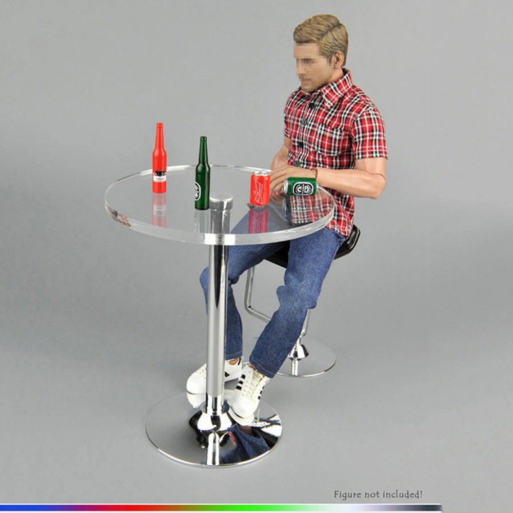 

1:6 Scale 1/6 Plastic Round Bar Desk + Beer Bottles F 12'' Action Figure Furniture For 12" Dolls PH Action Figure Collections