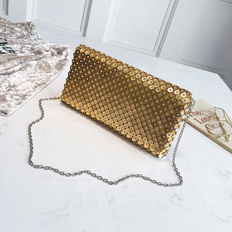 

2018 new fashion Korean sequins ladies dinner bag chain bag diagonal bag in hand