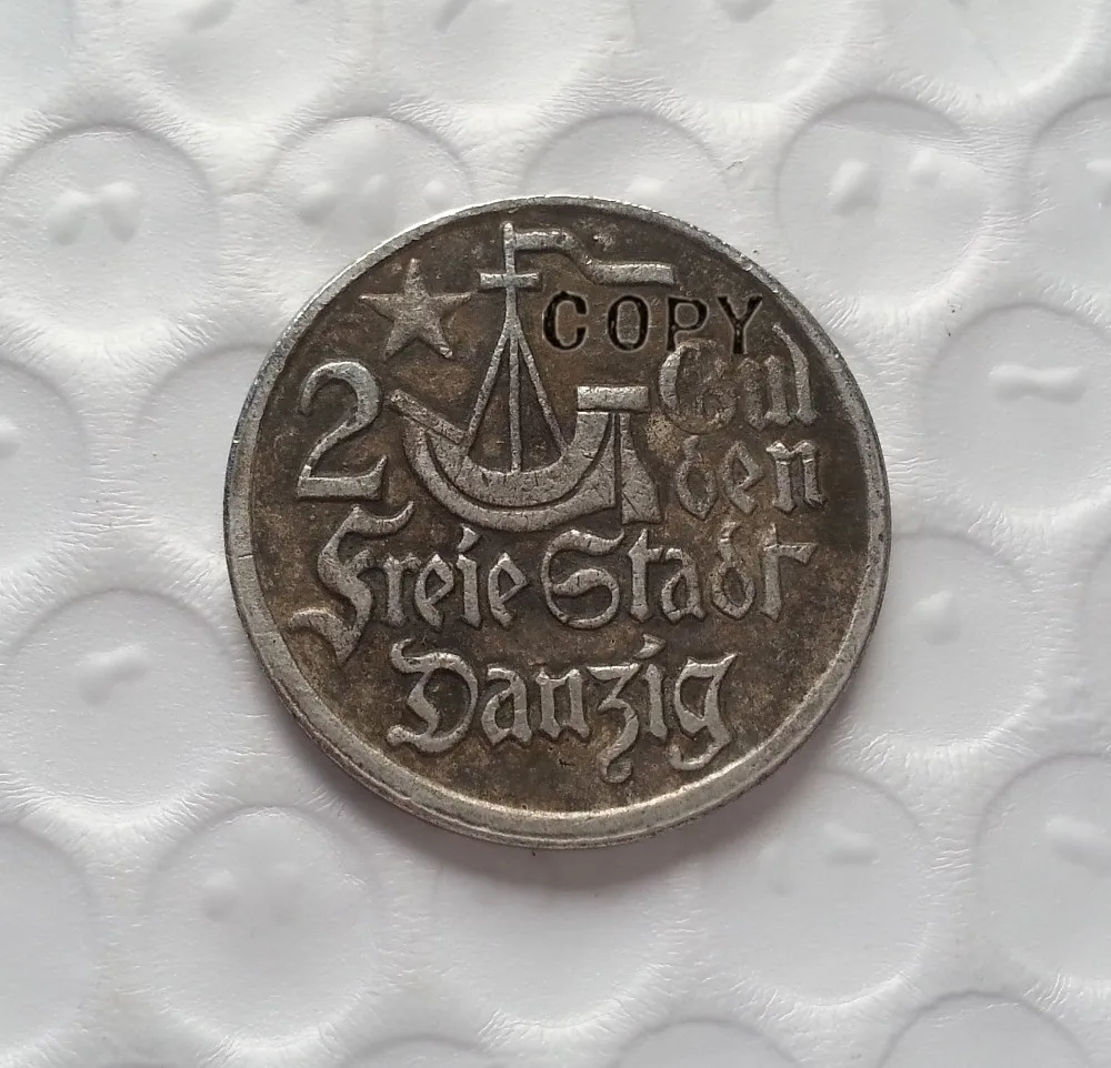 

DANZIG 2 GULDEN 1923 copy coins -replica coins medal coins collectibles badge